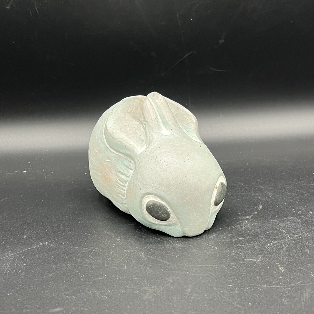 Vintage Isabel Bloom Bunny Concrete Sculpture Signed Rabbit Easter 4"